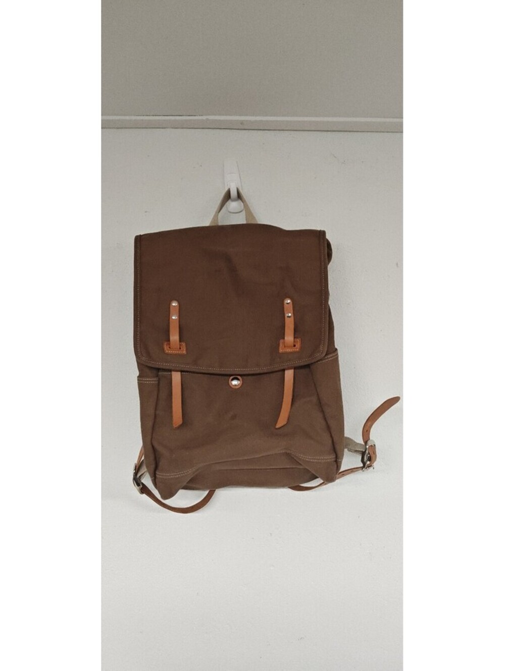 MAKR Carry Goods Farm Ruck Sack Brown Canvas Horween Leather Backpack USA